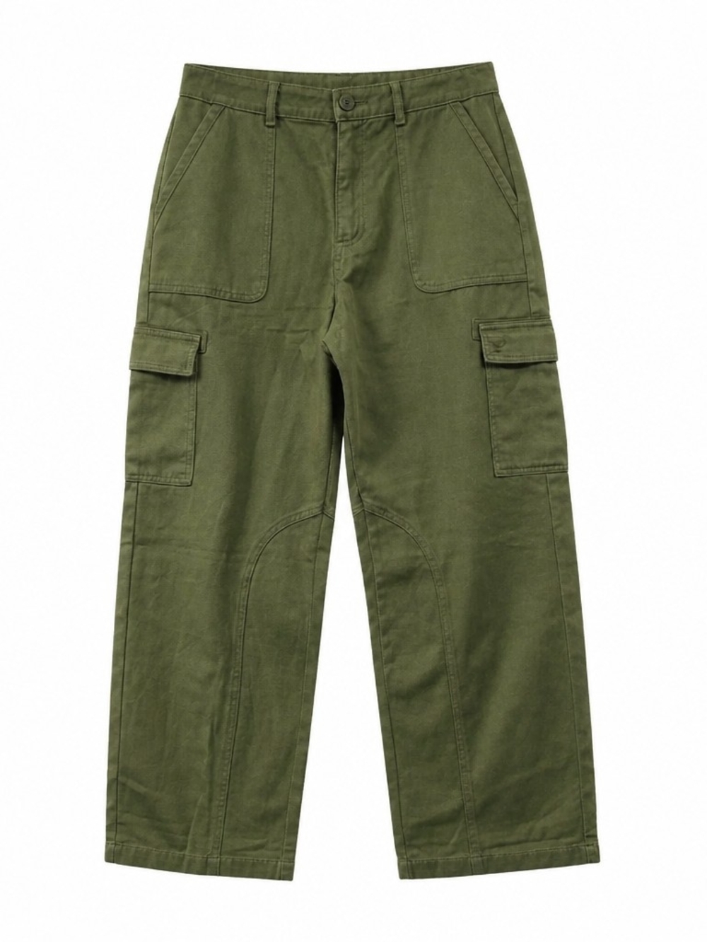 PINK Victoria's Secret Olive Green Wide Leg Cargo Jeans